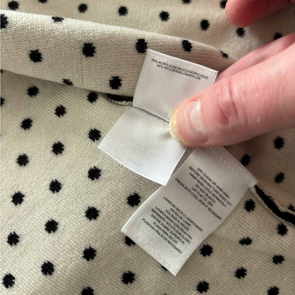 ANNE KLEIN POLKA DOT CARDIGAN NWT SIZE XS - Picture 9 of 11